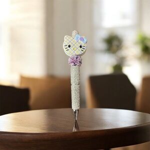 Cute Cat-Themed Pen with Purple Accents